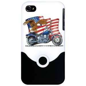  iPhone 4 Slider Case White Motorcycle Eagle And US Flag 