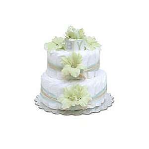  Mint Green Gladiola Small Diaper Cake by Bloomers Baby 