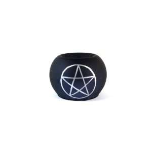   / Votive Holder Black Lantern with Pentagram Symbol 