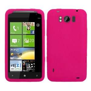 iFase Brand HTC Titan X310E Cell Phone Solid Hot Pink Silicon Skin 