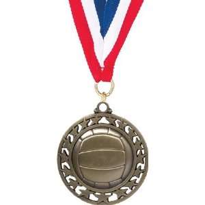  Volleyball Medals   2 1/2 inches Star Medal VOLLEYBALL 
