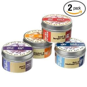 Urban Accents 4 Tin Spice Rub Tower, 8.0 Ounce Tins (Pack of 2)