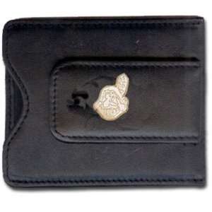   Indians Gold Plated Leather Money Clip & C/C Holder