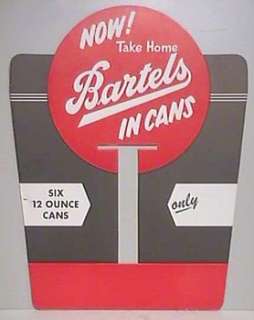 1950s Bartels In Cans Display Sign   Edwardsville, PA  