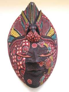Wooden Batik Mask Hand Carved Wood Bali Art Mask 9 1186  