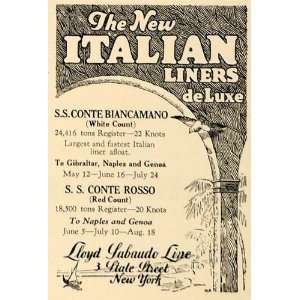   deLuxe S.S. Conte Biancamano   Original Print Ad