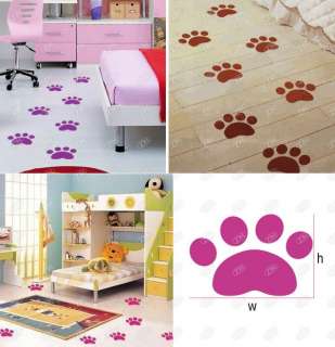6X Cute Puppy Dog Paw Emblem Room Floor Vinyl Decal Sticker DIY Car 