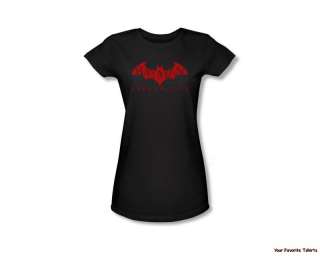 Licensed Batman Arkham City Red Bat Logo Women Shirt  
