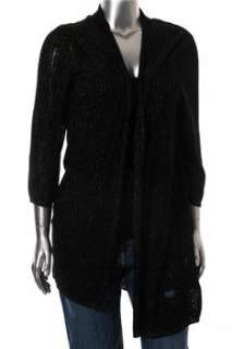   New York Plus Size Black Cardigan Metallic Sweater Sale 2X  
