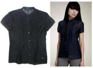 THEORY TISSUE THIN BLACK IOLYN PAVILION BLOUSE~P/S  