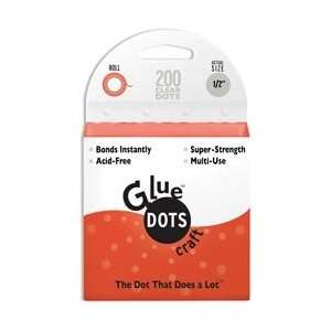  Glue Dots 1/2 Craft Dot Roll 200 Clear Dots