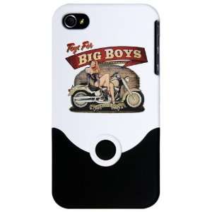iPhone 4 or 4S Slider Case White Toys for Big Boys Lady on Motorcycle