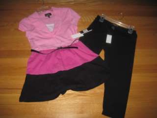 BCX GIRL CAPRIS LEGGING OUTFIT W/BELT GIRLS SIZE SMALL or LARGE NWT 