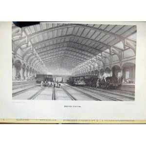  Bristol Station Great Western Railway Antique Print