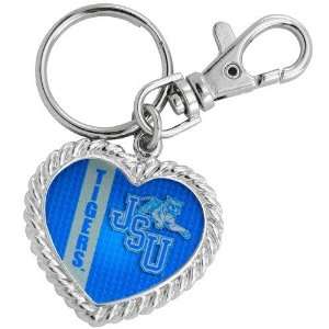  Jackson State Tigers Silvertone Heart Keychain  Sports 