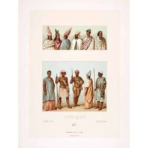  1888 Chromolithograph Senegal Traditional Dress Costume 