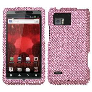 Pink Crystal Diamond BLING Hard Case Phone Cover for Verizon Motorola 