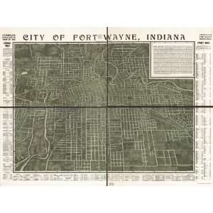 1907 Birds eye map of city of Fort Wayne, Indiana 