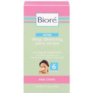  Biore Ultra Deep Cleansing Pore Nose Strips 6 ct (Quantity 