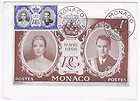 Monaco 1956 Royal Wedding 3fr Maximum Card FDC Scott 368