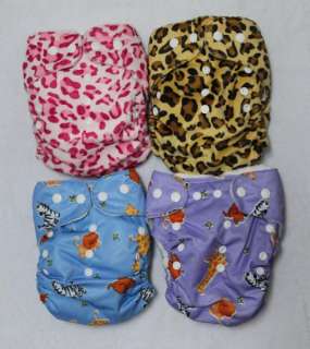 AIO One Size Baby Cloth Diapers Nappies w/ Inserts  