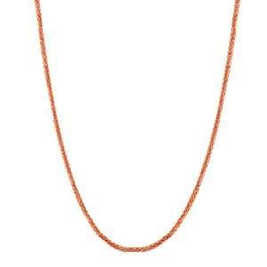  14k Italian Rose Gold Wheat 0.8mm Chain Necklace, 18 