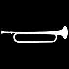Horn Die Cut Decal (493D) musician, music, brass