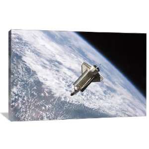  The Space Shuttle Atlantis over Earth   Gallery Wrapped 