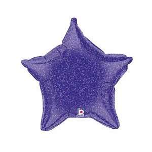 Holographic Purple Star Shaped Shiny 21 Balloon Mylar 