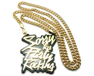   for Party Rocking Pendant w/36 Cuban Chain Gold   In Stock Now  