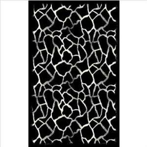  After Hours Giraffe White on Black Contemporary Rug Size 
