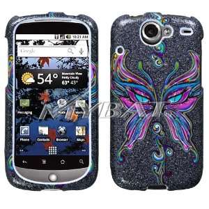 Black Butterfly Eyes (Sparkle) Phone Protector Cover for HTC Nexus One 