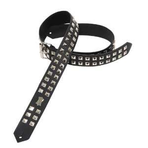   Leather Guitar Strap with Metal Studs,Black Musical Instruments