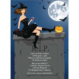  Rip Brunette Halloween Invitations