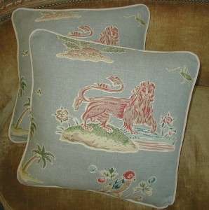 Clarence House Fabric Custom Designer Throw Pillows Home Decor Lion 2 