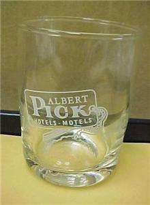 Albert Pick Hotel Motels Souvenir Water Glass  9408C  