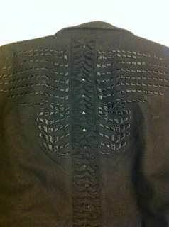 AFFLICTION black wool sports jacket mens XL embroidered with black 