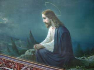 Vintage LARGE JESUS PICTURE Mount of Olives  