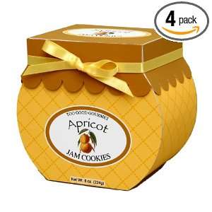 Too Good Gourmet Apricot Jam Jar Cookies, 8 Ounce Yellow Boxes (Pack 