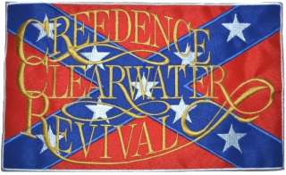 Creedence Clearwater Revival Logo Confederate Flag Embroidered Big 