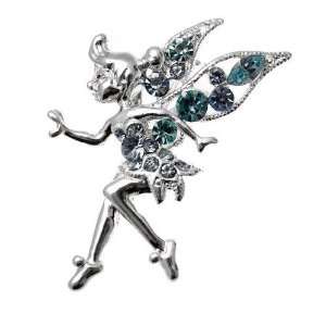  Acosta   Blue Crystal Tinkerbell   Fairy Brooch Jewelry