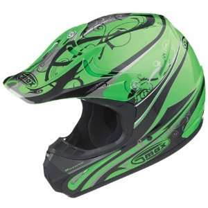    GMAX Youth GM46X Future Full Face Helmet Medium  Green Automotive