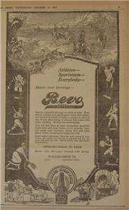 Large 1917 Busch Bevo Original Dated Newspaper Ad.  