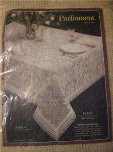 Ecru TESSILE Inc. 100% Cotton Lace 66 x 102 Tablecloth  