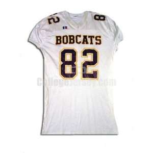  White No. 82 Game Used Texas State Russell Football Jersey 
