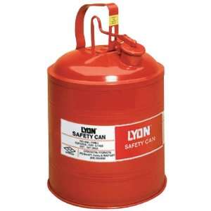 Lyon NF5485 Type I Terne Plate Steel Safety Can with Single Spout, 5 