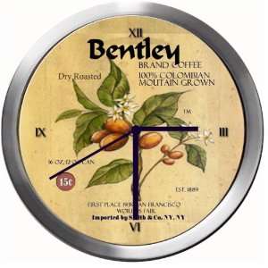  BENTLEY 14 Inch Coffee Metal Clock Quartz Movement 