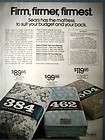 1978  O Pedic Bed Mattress Firm Firmer Firmest Color Ad