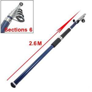   Black 2.6M 6 Sections Telescopic Fishing Rod Pole