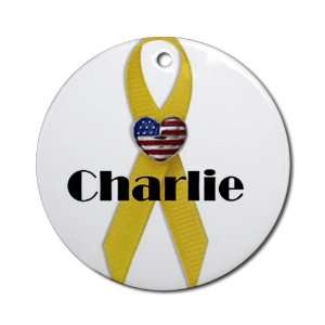  Military Backer Charlie (Yellow Ribbon) Ornament (Round 